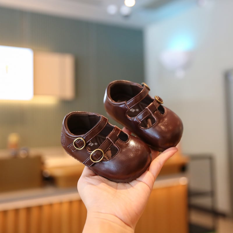 Baba bőr cipő Velcro zárással, mikroszálas felsőrész, alacsony szárú dizájn, lélegző és csúszásmentes, 12–36 hónapos korosztálynak