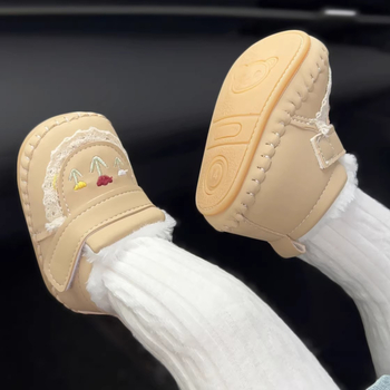 Baba járócipők lányoknak - Velcro zár, gumitalp, műbőr felsőrész, csúszásmentes és melegen tartó