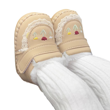 Baba járócipők lányoknak - Velcro zár, gumitalp, műbőr felsőrész, csúszásmentes és melegen tartó