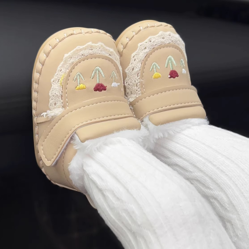Baba járócipők lányoknak - Velcro zár, gumitalp, műbőr felsőrész, csúszásmentes és melegen tartó