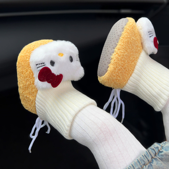 Baba zokni-cipő pamut felsőrész, vastag és meleg, állatmintás, 6–12 hónaposaknak