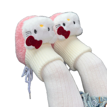 Baba zokni-cipő pamut felsőrész, vastag és meleg, állatmintás, 6–12 hónaposaknak