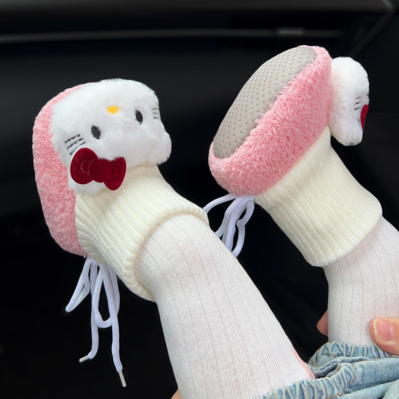 Baba zokni-cipő pamut felsőrész, vastag és meleg, állatmintás, 6–12 hónaposaknak