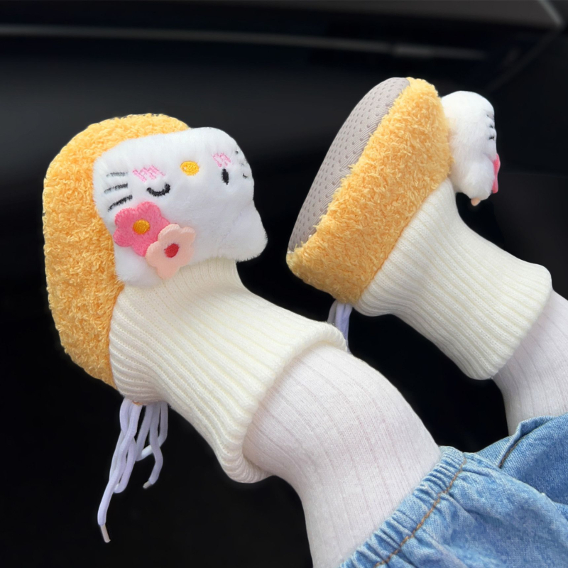 Baba zokni-cipő pamut felsőrész, vastag és meleg, állatmintás, 6–12 hónaposaknak