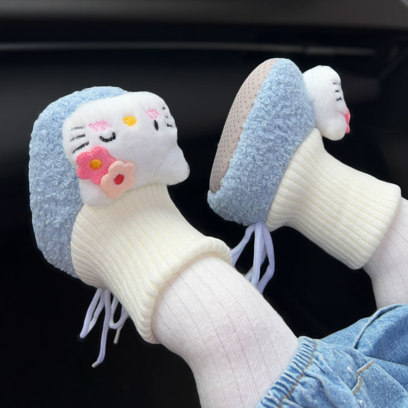 Baba zokni-cipő pamut felsőrész, vastag és meleg, állatmintás, 6–12 hónaposaknak