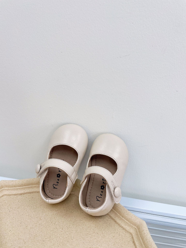 Cipele za bebe djevojčice s mekanom potplatom, kožni gornji dio, Velcro zatvarač, anti-slip, stil princeze, jesen, 12–36 mjeseci