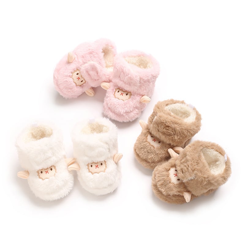 Șosete-botine pentru bebeluși, partea superioară din bumbac, interior pluș, construcție groasă, model animal