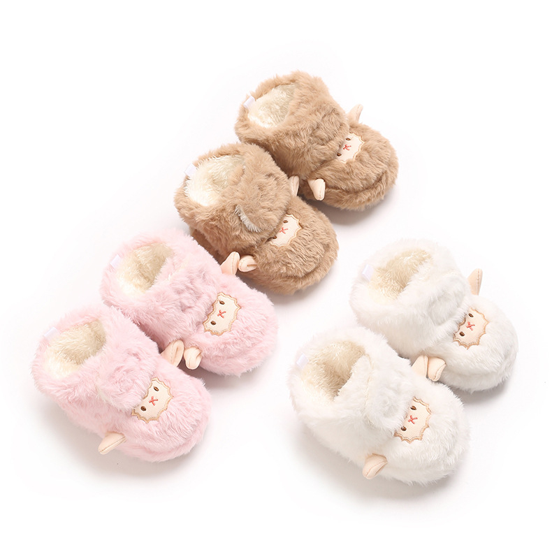 Șosete-botine pentru bebeluși, partea superioară din bumbac, interior pluș, construcție groasă, model animal