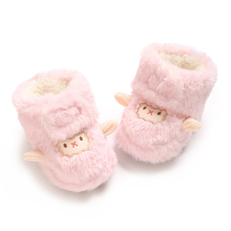 Șosete-botine pentru bebeluși, partea superioară din bumbac, interior pluș, construcție groasă, model animal