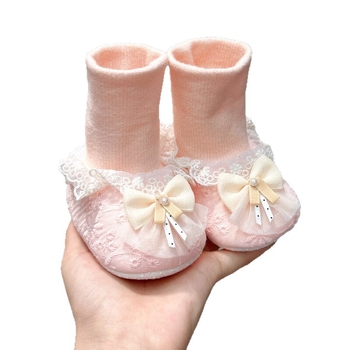 Detské topánky a ponožky na jar-jeseň, bavlna vrchný materiál, vzor rastlín a kvetov, protišmyková podrážka, vek 6–12 mesiacov