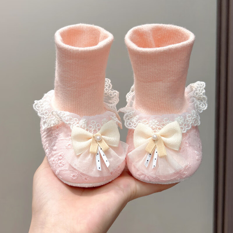 Detské topánky a ponožky na jar-jeseň, bavlna vrchný materiál, vzor rastlín a kvetov, protišmyková podrážka, vek 6–12 mesiacov