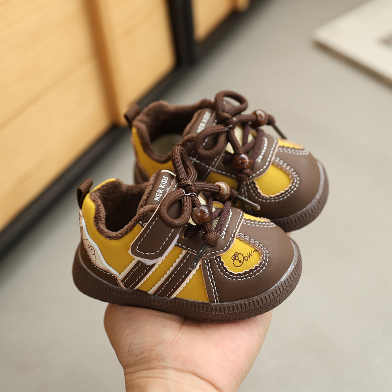 Luko Little Elephant încălțăminte sport pentru copii, iarnă, cu căptușeală fleece, partea superioară moale, talpă antiderapantă, închidere Velcro, Unisex