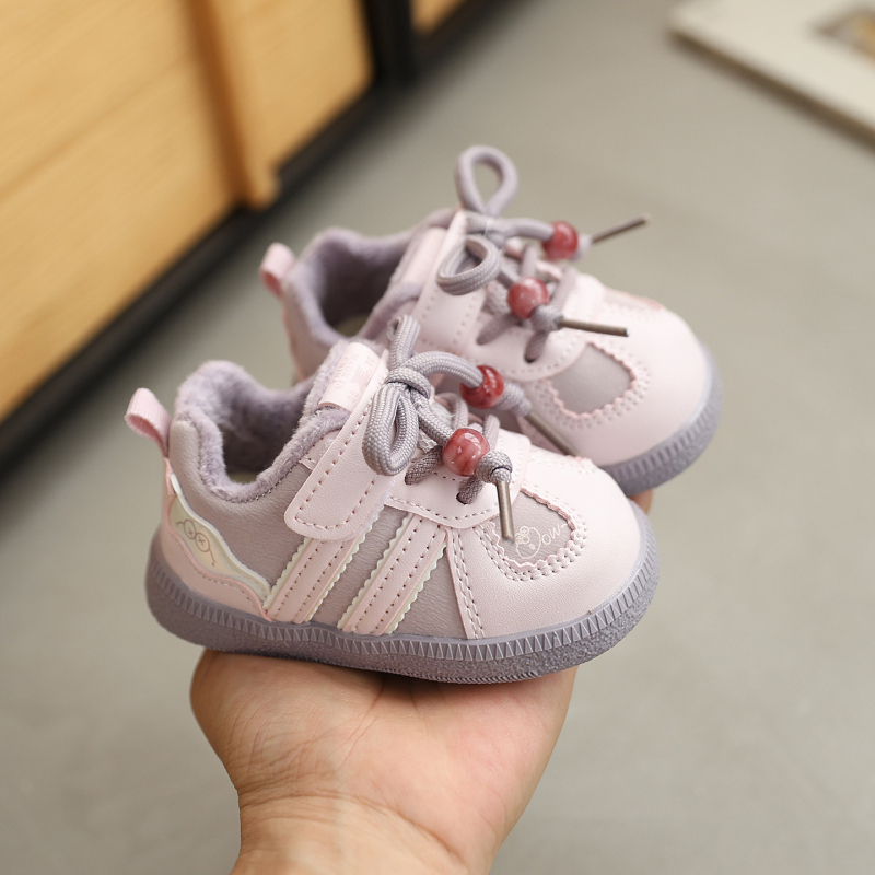 Luko Little Elephant încălțăminte sport pentru copii, iarnă, cu căptușeală fleece, partea superioară moale, talpă antiderapantă, închidere Velcro, Unisex