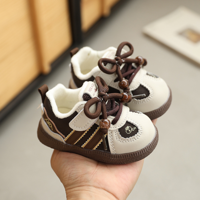 Luko Little Elephant încălțăminte sport pentru copii, iarnă, cu căptușeală fleece, partea superioară moale, talpă antiderapantă, închidere Velcro, Unisex