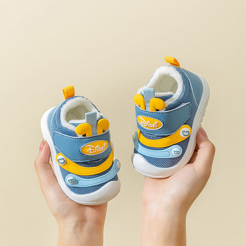 Dječje tenisice za prve korake s Velcro zatvaračem, mrežasti gornji dio, zimske, protuklizne i tople