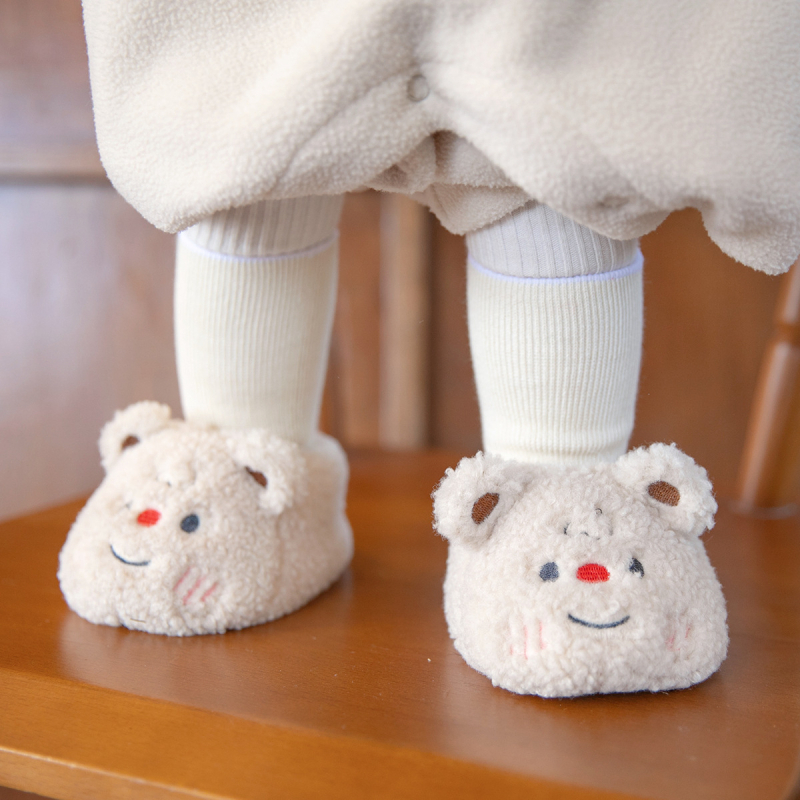 Baba cipő rajzfilm-stílusú – Puha velúr felsőrész, Kompozit talp, Vastagított a melegen tartáshoz, Téli