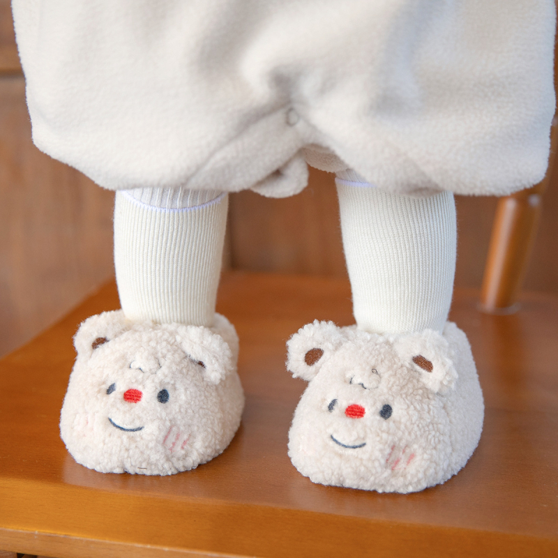 Baba cipő rajzfilm-stílusú – Puha velúr felsőrész, Kompozit talp, Vastagított a melegen tartáshoz, Téli