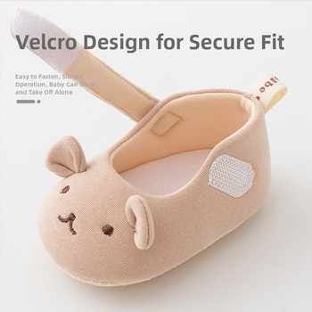 Detské plátené topánky s vyšívaným Little Bear, bavlna, unisex, 6–12 mesiacov