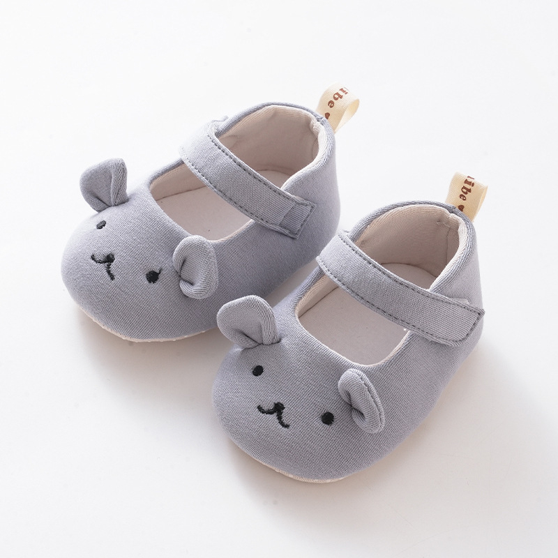 Detské plátené topánky s vyšívaným Little Bear, bavlna, unisex, 6–12 mesiacov