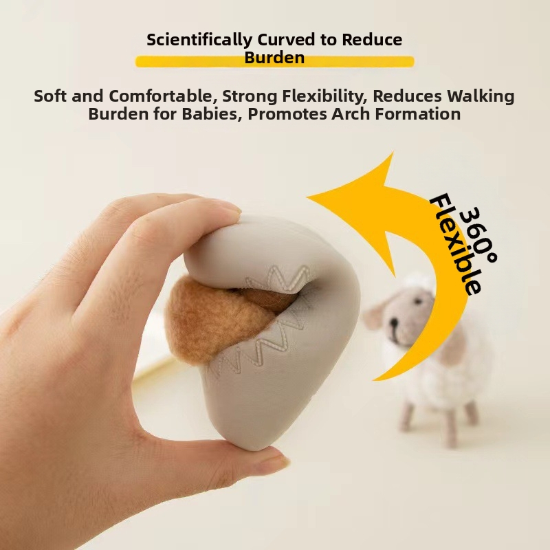 Detské topánky na prvé kroky s karikatúrnym dizajnom, vnútorná fleecová výstelka, vysoký vrchný diel z bavlneného materiálu, protišmyková podrážka, pre deti 12–36 mesiacov