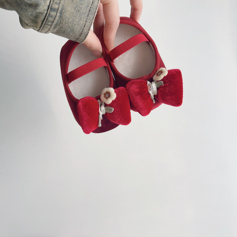 Kisgyermekek Funkcionális Cipő, Koreai Velúr Felső, Elasztikus Pánttal, Légáteresztő, Csúszásmentes Talp, Téli Melege, 12–36 hónap