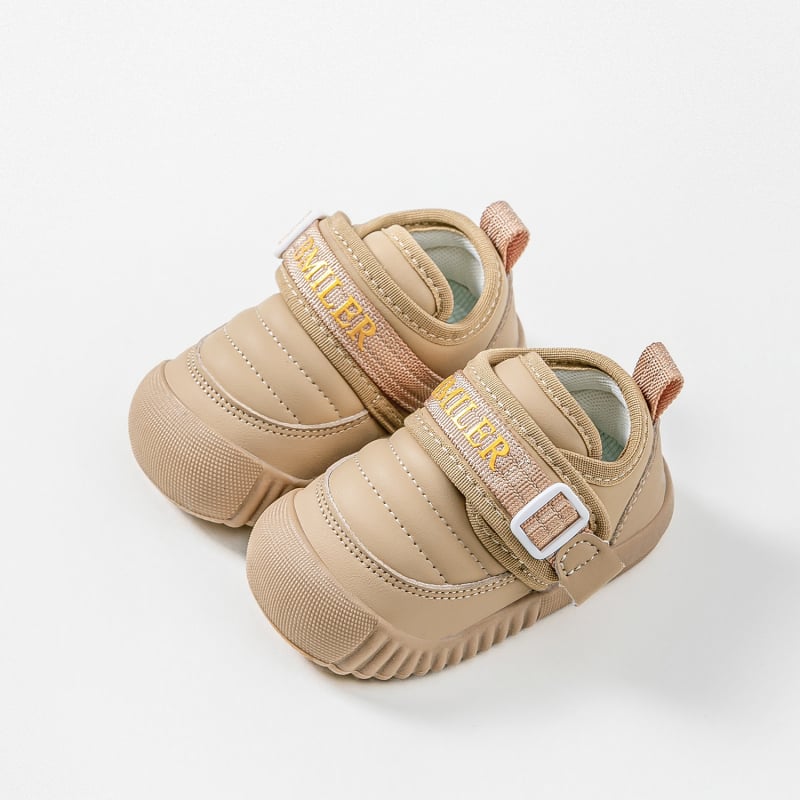 Mažų vaikų bateliai su mikropluošto odos viršutine dalimi, neslidūs ir atsparūs dėvėjimuisi, Velcro užsegimas, tinkami 12–36 mėnesiams, žemas profilis