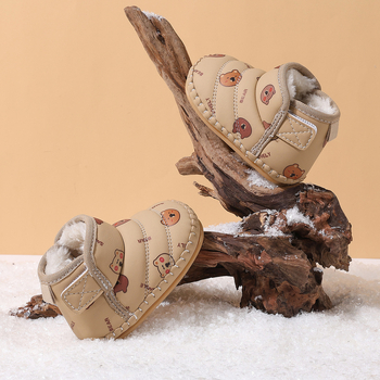 Kūdikio ir mažų vaikų bateliai su minkšta danga, fliso vidpadis, žieminiai bateliai, unisex, Velcro užsegimas, anti-slip padas, animacinio dizaino, amžiaus grupė 12–36 mėnesių ir 24–48 mėnesių