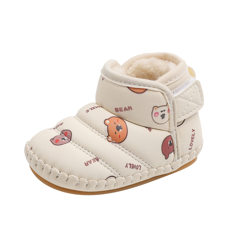 Kūdikio ir mažų vaikų bateliai su minkšta danga, fliso vidpadis, žieminiai bateliai, unisex, Velcro užsegimas, anti-slip padas, animacinio dizaino, amžiaus grupė 12–36 mėnesių ir 24–48 mėnesių