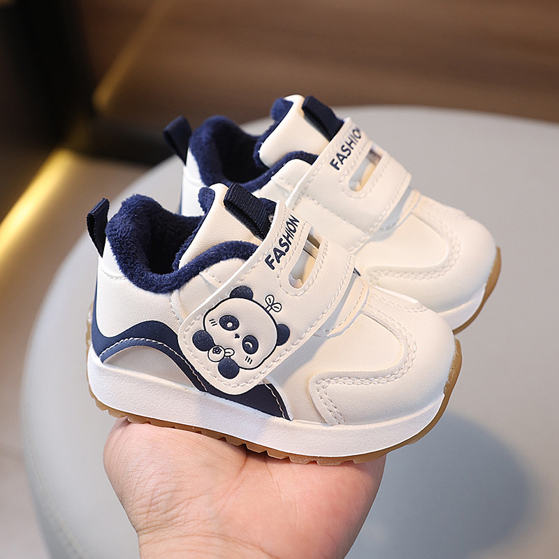 Mažyliams batai – Velcro užtrauktukas, viršutinė dalis iš sintetinio odos, gumos padas, karikatūrų raštas, amžius 12–36 mėnesiai