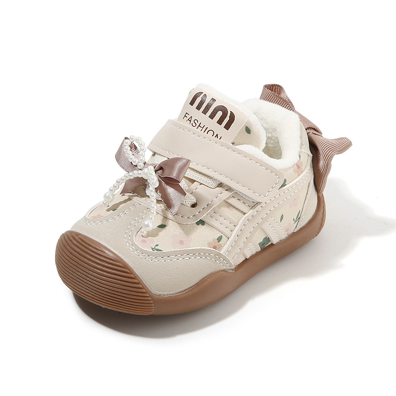 Kūdikė mergaitėms sportiniai bateliai - viršutinė dalis iš sintetinės odos, Velcro užsegimas, kvėpuojančios, anti-slip padas, storesnis padas