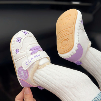 Zimske cipele za bebe s gumom na potplatu, gornji dio od umjetne kože, Velcro kopča, debeli topli sloj, za 6-12 mjeseci