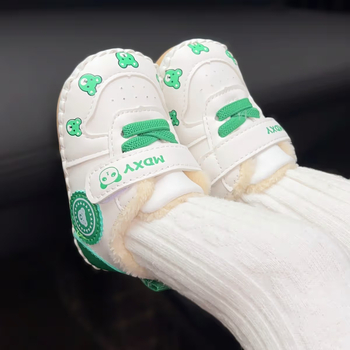 Zimske cipele za bebe s gumom na potplatu, gornji dio od umjetne kože, Velcro kopča, debeli topli sloj, za 6-12 mjeseci