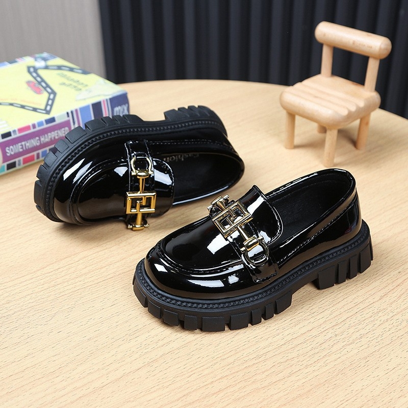 PU kožni slip-on loafer za djevojčice, nizak profil, gumeni potplat, za djece 4–16 godina, proljeće 2025