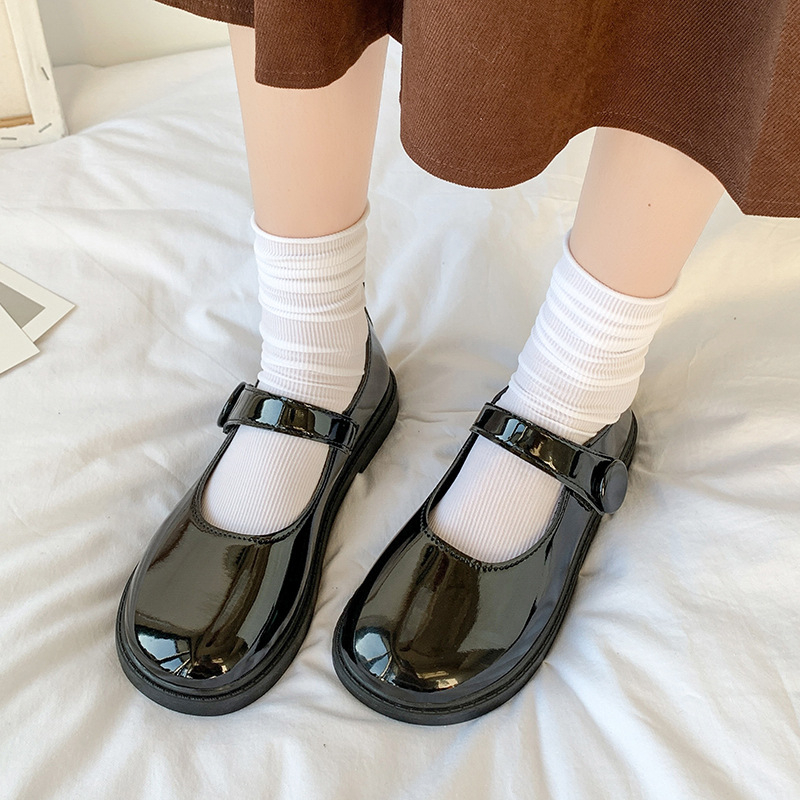 Mary Jane cipele s Velcro zatvaračem, PU gornji dio, gumena potplat, visina peta 3–6 cm