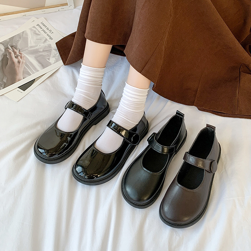 Mary Jane cipele s Velcro zatvaračem, PU gornji dio, gumena potplat, visina peta 3–6 cm