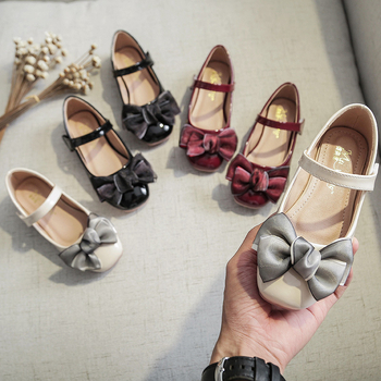 Gyerekeknek szóló hercegnő cipő mikroszálas bőrből, Velcro-zárás, PU talpbetét, marhacsonttal készült talp, őszi viselet