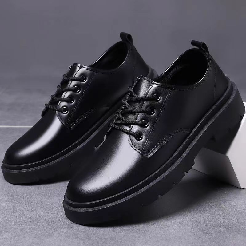 Muške cipele od PU kože, casual/poslovni stil, vezanje, okrugli nos, plastični potplat
