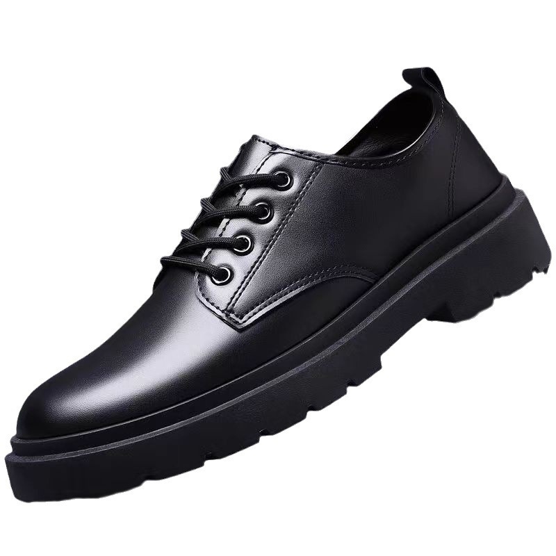 Muške cipele od PU kože, casual/poslovni stil, vezanje, okrugli nos, plastični potplat