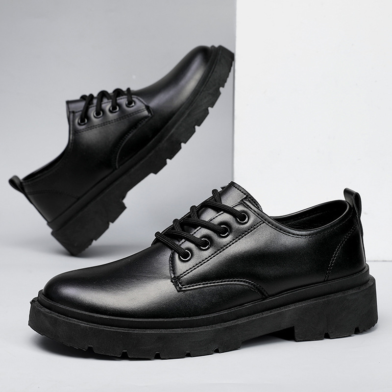 Muške cipele od PU kože, casual/poslovni stil, vezanje, okrugli nos, plastični potplat