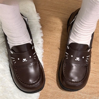 Ženske loaferice slip-on s motivom životinja, PU gornji dio, gumeni potplat, srednji pet 3-5 cm