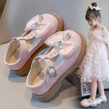 Cipele za djevojčice od PU kože s Velcro zatvaračem, niski gornji dio, PU ulošak, TPR đon