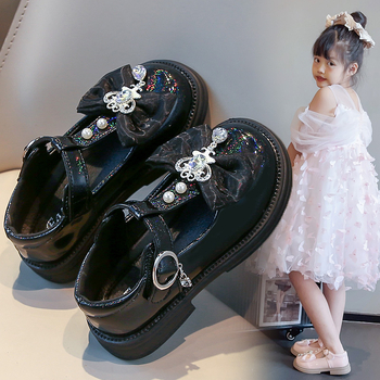 Cipele za djevojčice od PU kože s Velcro zatvaračem, niski gornji dio, PU ulošak, TPR đon