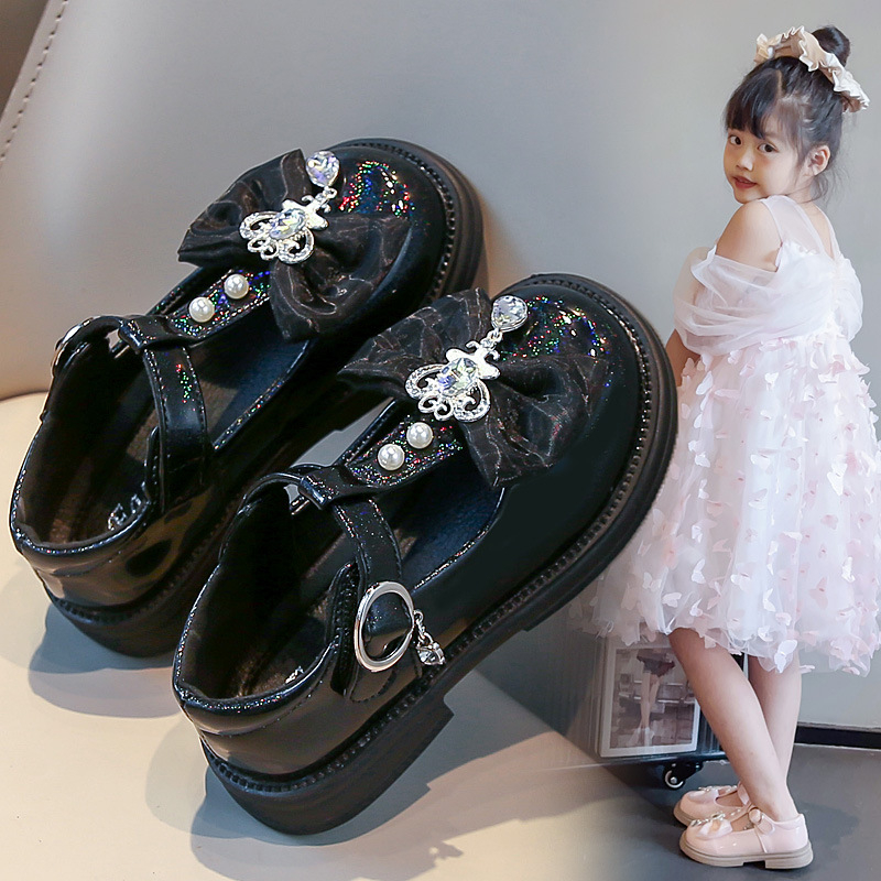 Cipele za djevojčice od PU kože s Velcro zatvaračem, niski gornji dio, PU ulošak, TPR đon