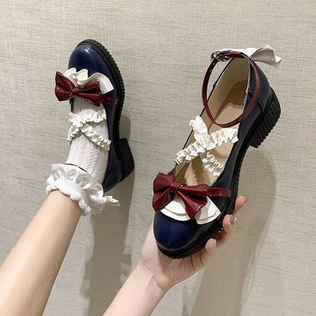 Női Mary Jane cipő - kerek orr, PU felsőrész, japán stílus, vastag sarok (>8 cm), belső mikroszálas bélés