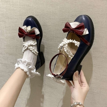 Női Mary Jane cipő - kerek orr, PU felsőrész, japán stílus, vastag sarok (>8 cm), belső mikroszálas bélés