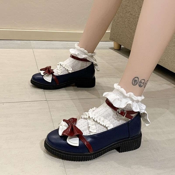 Női Mary Jane cipő - kerek orr, PU felsőrész, japán stílus, vastag sarok (>8 cm), belső mikroszálas bélés