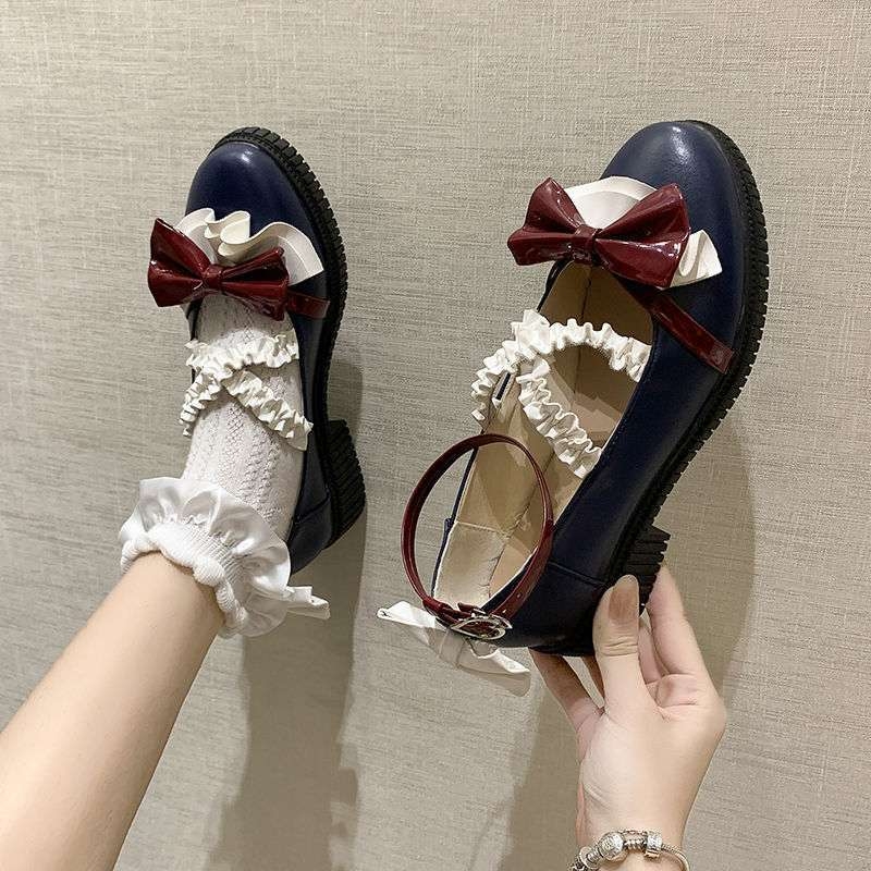 Női Mary Jane cipő - kerek orr, PU felsőrész, japán stílus, vastag sarok (>8 cm), belső mikroszálas bélés