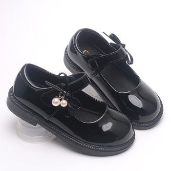 Dievčenské mikrofibrové školské topánky s Velcro zapínaním, PU stielka, podrážka z teľacej šľachy, pre vek 4–12 rokov.