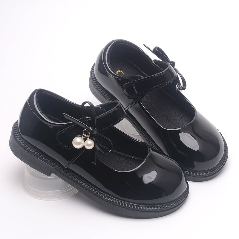 Dievčenské mikrofibrové školské topánky s Velcro zapínaním, PU stielka, podrážka z teľacej šľachy, pre vek 4–12 rokov.