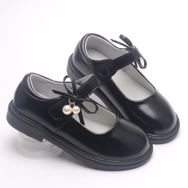 Dievčenské mikrofibrové školské topánky s Velcro zapínaním, PU stielka, podrážka z teľacej šľachy, pre vek 4–12 rokov.